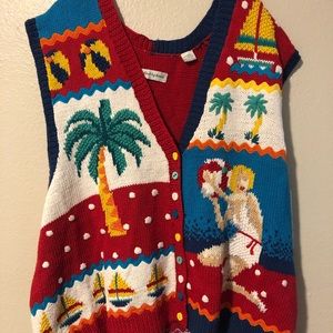 Handmade vest beach and palm trees